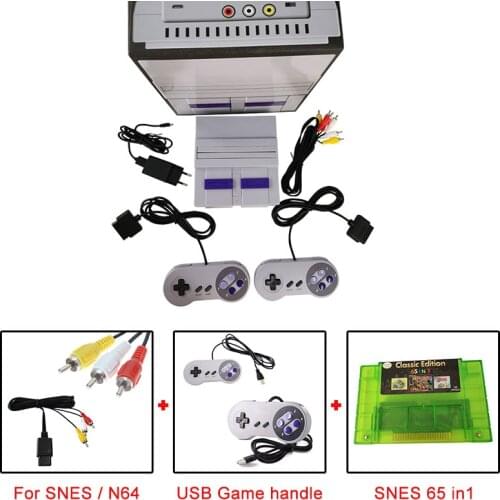 16-bit Entertainment System Compatible with Super Games Comes with 65 in 1 super games USB Game Handle AV TV RCA Video Cord Cabl