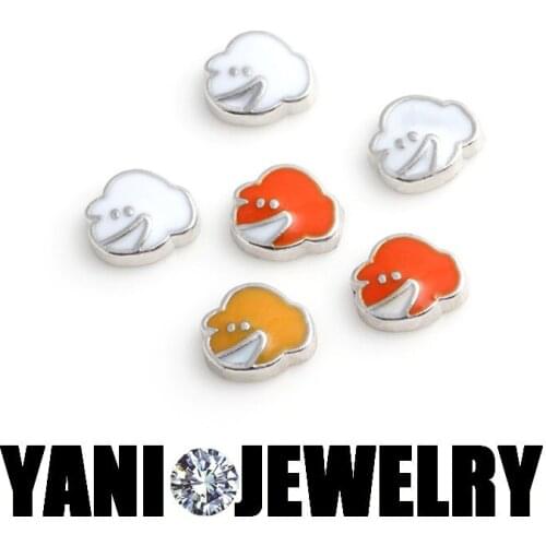 F560 Free Shipping Colorful Enamel Cloud Charm Pendants For Floating Locket Charms 20Pcs/Lot