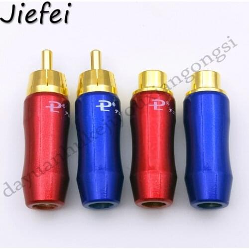 50pcs 2 color high quality Pailiccs brass RCA Plug male or female Gold Plated Audio Video Adapter Connector