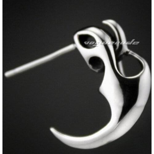925 Sterling Silver Claw Earring Mens Biker Rocker Earring 8M004