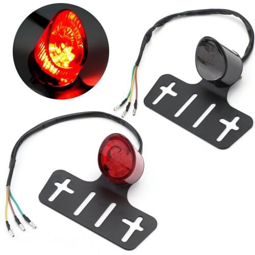 Areyourshop Motorcycle Bike Led Brake Tail Light With License Plate Mount Holder Bracket For Honda For Kawasaki Motor Accessorie