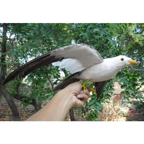 Large 32x50cm feathers seagull,Handmade model,polyethylene&feathers spreading wings seagull bird,home decoration toy gift w3944