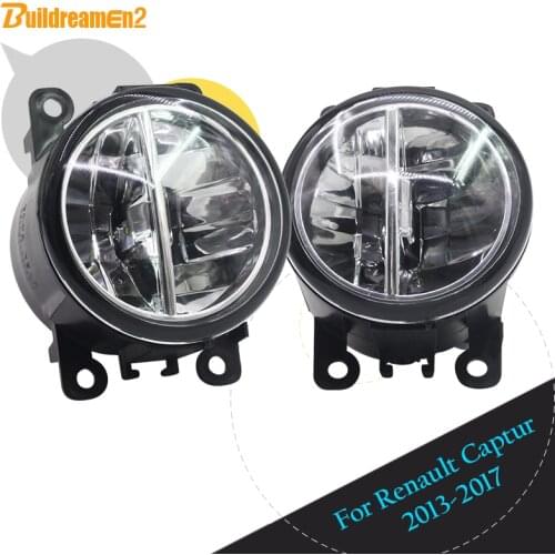 Buildreamen2 2 Pieces Car LED Fog Light DRL Daytime Running Light 12V High Bright For Renault Captur 2013 2014 2015 2016 2017