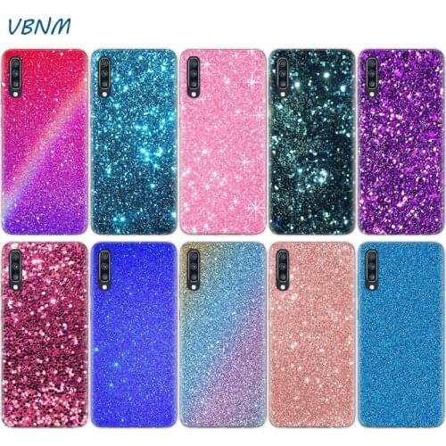Glitter Sparkles Bling Pattern Phone Case For Samsung Galaxy A51 A71 A50 A70 A20 A30 A40 A10 A20E J4 J6 A6 A8 A7 A9 2018 Cover