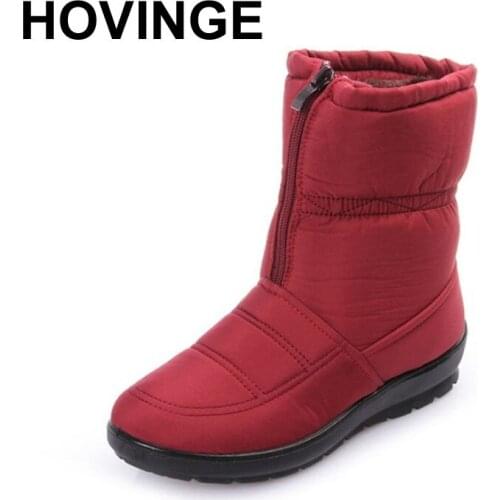 HOVINGE snow boots 2020 Winter brand warm non-slip waterproof women boots mother boots casual cotton autumn boots female shoes
