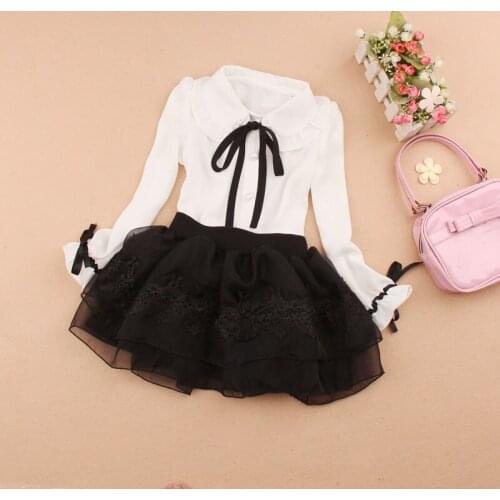 2019 Autumn girls clothing sets kids girls clothes children clothing set chiffon blouse + tutu skirt two-piece suit age 2-16Y