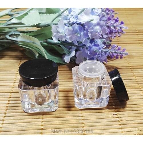 1g 100pcs/lot Mini Square Loose Powder Case, Empty Clear Cosmetic Powder Container, Top Grade Loose Powder Box, Powder Container