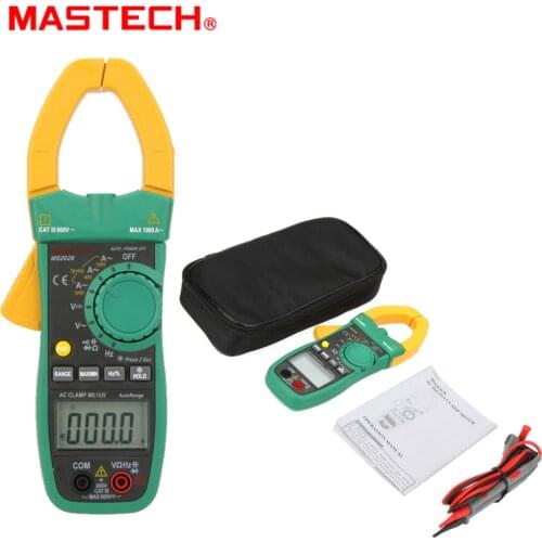 MASTECH MS2026 Digital AC Current Clamp Meter Auto Range Ammeter Voltmeter Ohmmeter w/ Capacitance & Frequency Tester