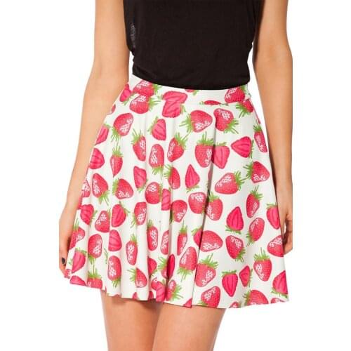 Cute Skirt Kawaii Strawberry Fruit Printed Skirts Womens Short Mini Skirt for Women Summer Saia 2021 Ropa Juvenil Mujer Verano