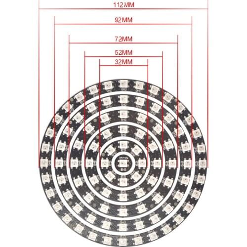Mokungit 1 8 12 16 24 32 40 48 60 93 241 Bits LEDs WS2812B Ring SK6812 5050 RGB LED Ring 5050 Built-in RGB Driver for Arduino