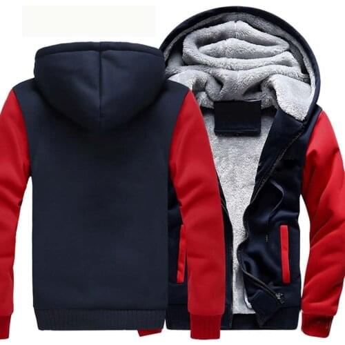 2021 New Men Jackets Hooded High-Quality Thick Warm Fleece Parkas Black Patchwork Outwear Winter Coat