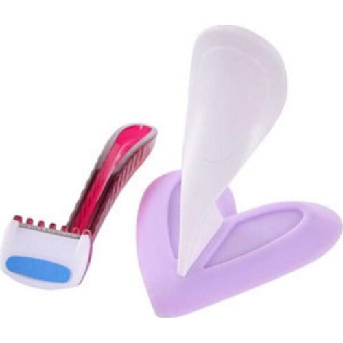 2pcs/set Bikini Privates Shaving Stencil Razor Female Secret Intimate Hair Shaving Kit