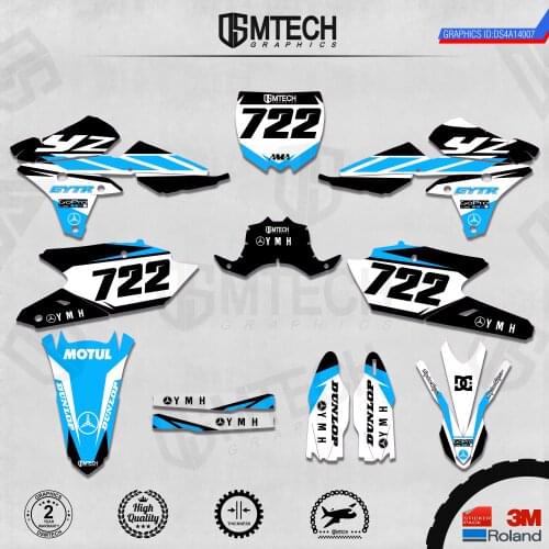 DSMTECH Customized Team Graphics Backgrounds Decals 3M Custom Stickers For 14-18 YZ250F 15-19 YZ250FX WRF250 14-17 YZ450F 007