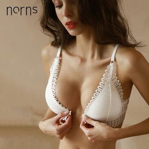 Norns Sexy Lace Wireless Front Closure Bra Women Sexy Lingerie Adjusted Push Up Bra Comfort Breathable Backless Bralette