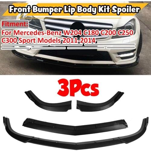 New 3xCar Front Bumper Lip Body Kit Spoiler Diffuser Cover For Mercedes For Benz C CLASS W204 C180 C200 C220 C250 C300 2011-2014