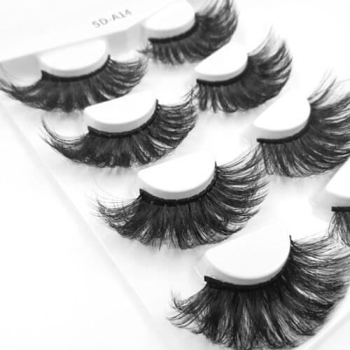 NEW 4 Pair 25mm Lashes Mink Eyelashes Real Mink Hair Fluffy Messy Soft Natural Lashes Makeup 3d Mink Lashes