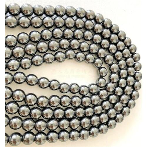 Natural Stone Nomagnetic Hematite Japsers 5 Color 4 6 8 10 12mm Round Faceted Loose Bead Ball Charms Jewelry Making Finding 15"