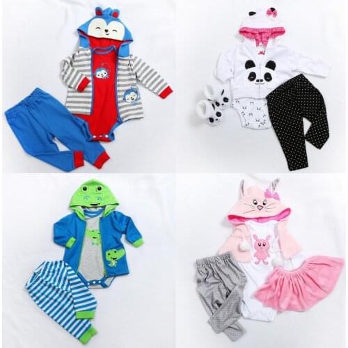 Baby Doll Clothes pajamas Fit 45-48cm 58-60cm Bebes reborn bonecas boy girl silicone dolls clothing set gift for kids