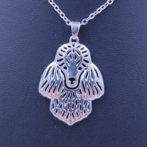Poodle Dog Animal Pendant Necklace Gold Silver Plated Jewelry For Women Male Female Girls Ladies Punk Cute AKC N013