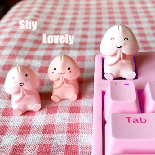 1pc Personalized Keycap Pink Cute Single Stereo Mechanical Keyboard keycaps PVC Material Cartoon Modeling ESC Key Cap