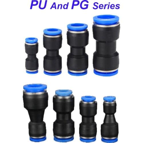 Pneumatic Fittings Fitting Plastic Connector PU 4mm 6mm 8mm 10mm For Air water Hose Tube Push in Straight Gas Quick Connection