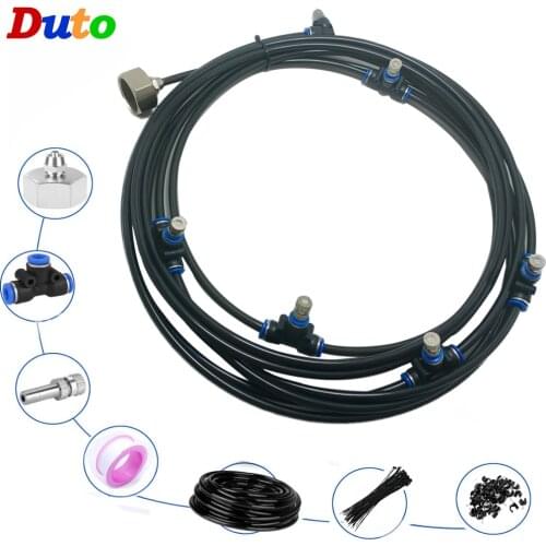6/9/12/15/18m Outdoor Cooling Patio Misting System Fan Cooler Water Tap Pressure Gardenhouse Mist Spray Hot fog Misting System