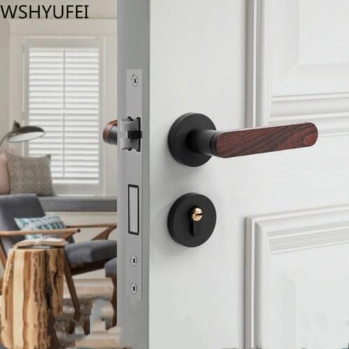 Modern Simple Mute Handle Fashion Interior Bedroom Door Handle Lock Luxury Anti-theft Door Lock Wooden Split Lock