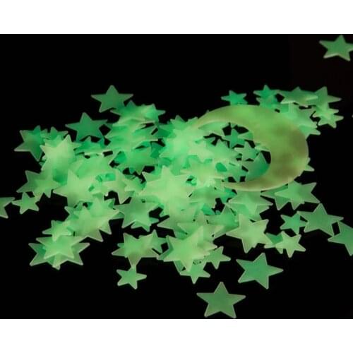 200pcs 17cm Luminous Star Stickers Bedroom Sofa Fluorescent Painting Toy PVC Stickers Glow In The Dark Toys Home Decoration