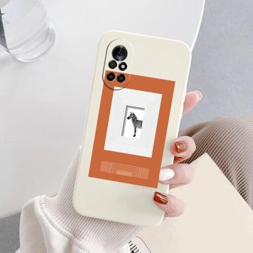 Zebra Oil Painting Ultra Thin Liquid Silicone Case For Huawei Nova 8 7 Pro SE 6 SE 5 Pro 5Z 5I 5Ipro 5T 4 4E Soft Phone Cover