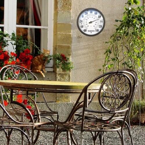 Indoor Outdoor Dial Thermometer Monitor for Pool Home Kitchen Outside Garden Greenhouse No Battery Required Wall-Mounted