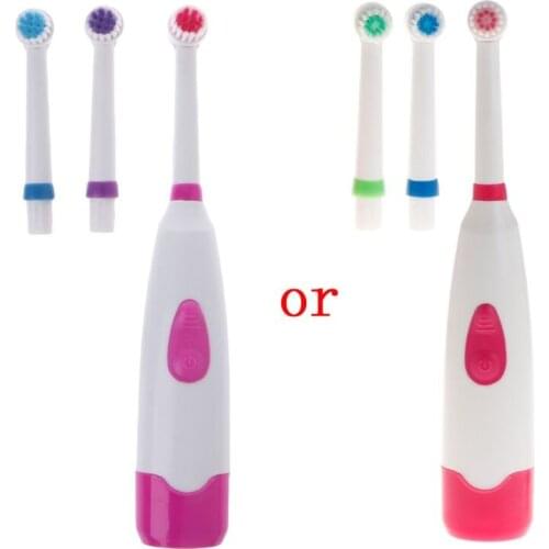 Waterproof Rotating Electric Toothbrush With 3 Brush Head PBT+ABS 19cm x 3cm 4 PCS /SET