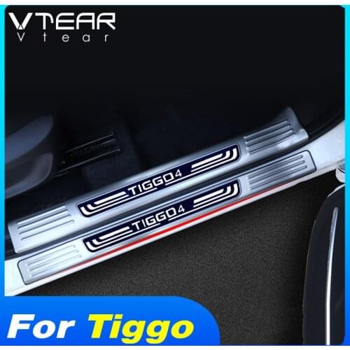 Vtear For Chery Tiggo 4 Door edge sill pedal decoration exterior Trim interior styling frame accessories Car Mouldings part 2020