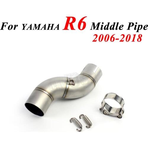 For YAMAHA YZF R6 2006-2018 Silp on Middle Escape Moto Motorcycle Exhaust Mid Connect Link Tube Modified Pipe Akrap Scooter bike