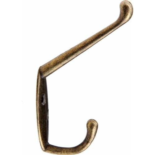 1set Wall Hook Retro double hooks Mount Hanger Bathroom Bedroom Closet Door Hat Robe Holder Antique Bronze Zinc Alloy 85*17mm