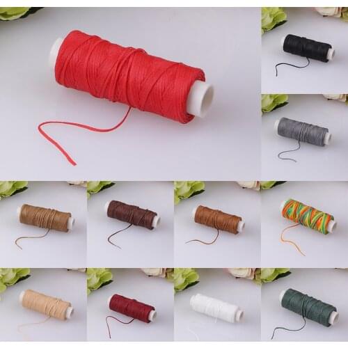 1 Spool 0.8mm Polyester Flat Waxed Thread DIY Sewing Cord for Leather Crafts