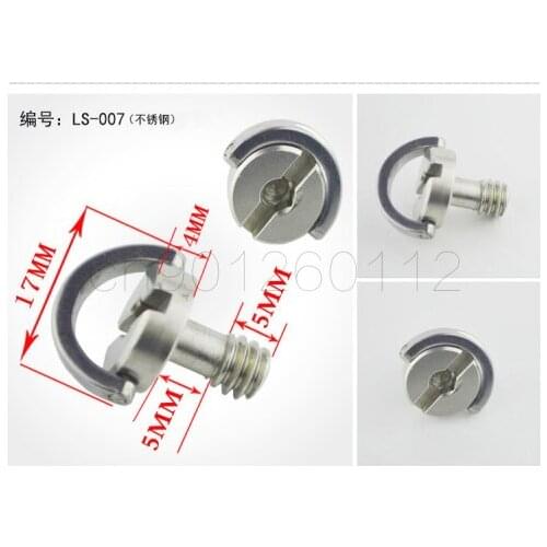 10pcs Universal Stainless Steel D-ring slotted 1/4" Mounting tripod Screw for Camera Tripod Monopod or Quick Release (QR) Plate