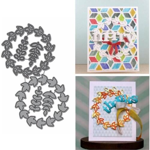 2PCS/Set Maple Wreath Hollow Metal Cutting Dies For DIY Scrapbooking Decoration Album Making Crafts Paper Cards Dies 2020 New