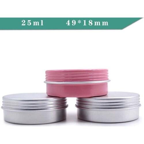 25G Pink Black Aluminum Storage Spices Case Coffee Candy Tea Storage Jars Set Round Metal Lip Balm Tins Jars for Spices