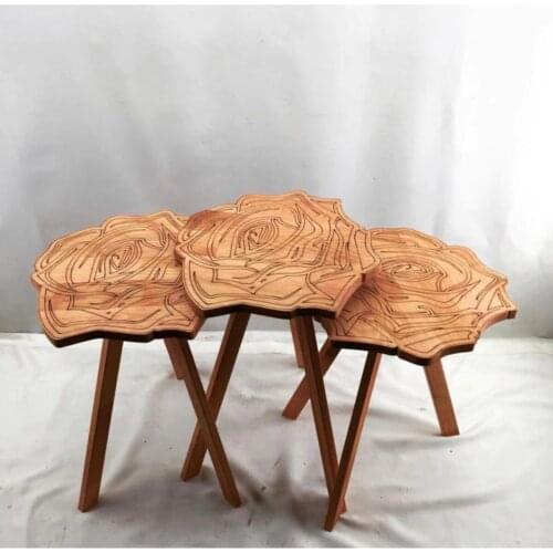 Natural Rose Pattern 3 PCs Zigon Coffee Table Set