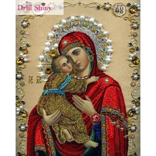 5D Diy Diamond Painting Square Diamond Mosaic Religion Madonna and child Pictures Of Rhinestones Home Decor Embroidery
