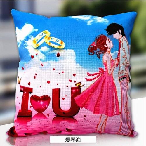 Diy printed cross stitch pillow kit embroidery needlework sets counted cross-stitch kits patterns paintings accessories fabric