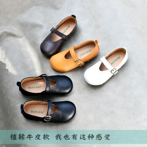 Dolakids Baby Vintage Shoes Girls School Shoes Soft Cowhide Leather Shoes Girls Comfortable Sequined Shoes Baby Soft Soles