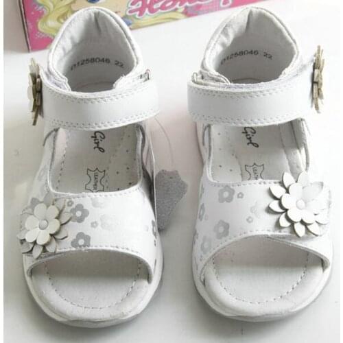 Baby girl princess sandals natural cowhide leather girls functional shoe heel reinforcement size 20 to 23wallvell