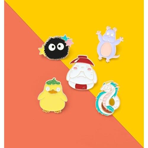 Animal family Enamel Pin hedgehog Briquettes Dragon Mouse Duck Brooches Bag Lapel Pin Childhood Movie Badge Jewelry Gift for Kid