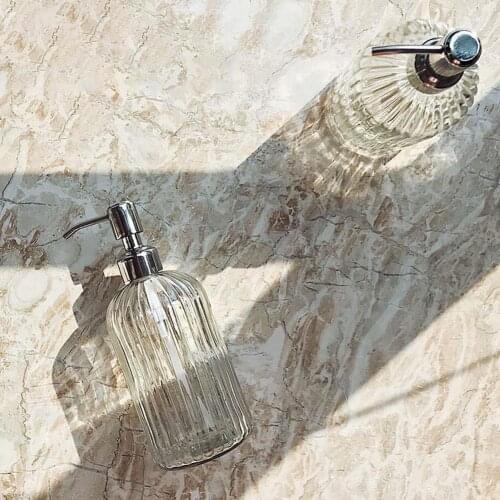 18oz Liquid Soap Dispenser Shampoo Shower Gel Lotion Storage Glass Press Bottle Bathroom Hand Sanitizer Bottle Containers