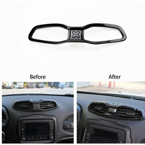 For Jeep Renegade 2015-2017 Interior Central Air Vent Outlet Cover Trim Black