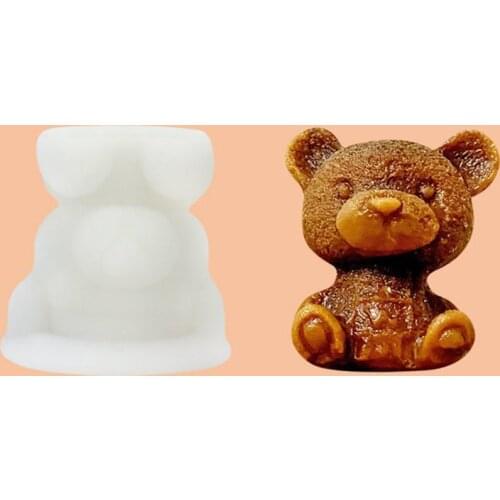 3D Bear Coffee Mold Milk Tea Drink Ice Cream Mold Whiskey Chocolate Cube DIY Juice Home Party Kitchen Tool Ice Bear Mold
