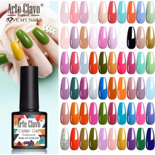 Arte Clavo 8ml Hot Sell Color UV Gel Nail Polish Varnish Hybrid Soak Off Lacquer Lucky Nail Top Base Semi Permanent Nail Art Gel