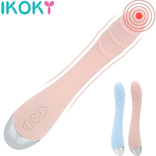 IKOKY USB Charging G-Spot Dildos Vibrator Female Masturbation Powerful Vagina Clitoris Massager 10 Speeds Sex Toys For Women