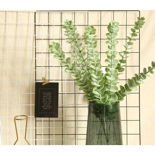 2Pcs Artificial Plant Fake Eucalyptus Green Leaf Fake Foliage Flowers Rattan string Home Garden Wedding Party Living Room Decor